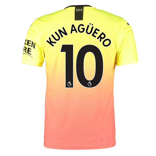 Camiseta Manchester City NO.10 Kun Aguero 3ª 2019-2020 Naranja